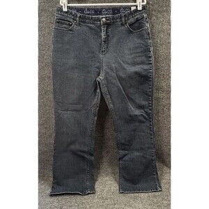 D & Co. Denim & Company Jeans Womens 18 WP Straight Leg Pant High Rise Dark Wash